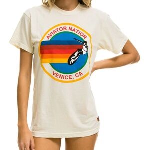 Aviator Nation SIGNATURE TEE - VINTAGE WHITE